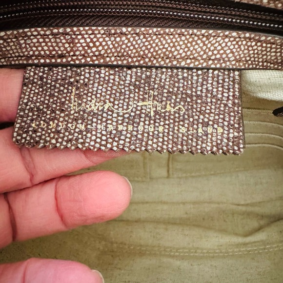 India Hicks Insider Stingray Gecko Brown Leather Clutch with Dustbag NEW - Picture 10 of 14